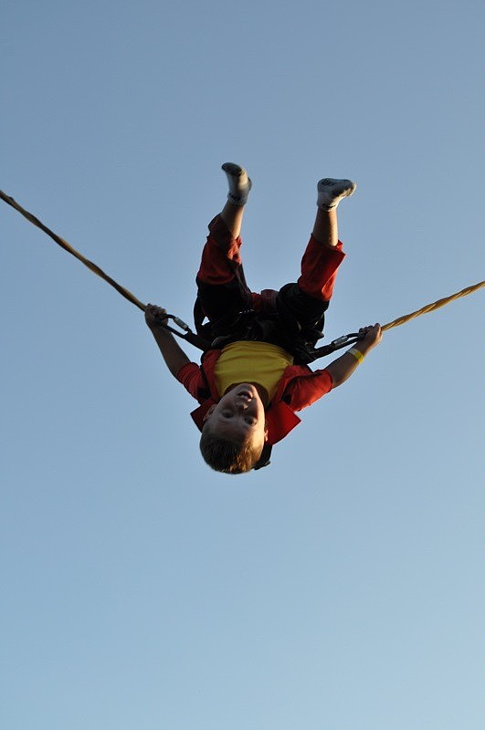 Conner Losee, 5, nearly completed a double back flip.
