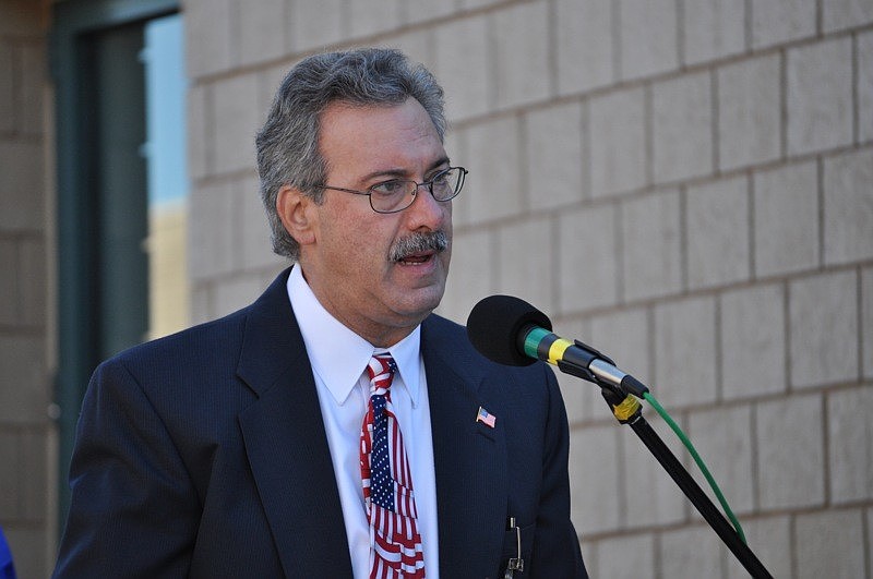 Principal Randy Petrilla introduces the guest speaker.