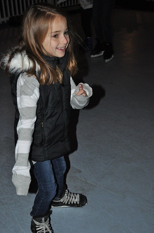 It didn't take long for McNeal Elementary student Jordyn Golden, 7, to find her feet on the acrylic ice.