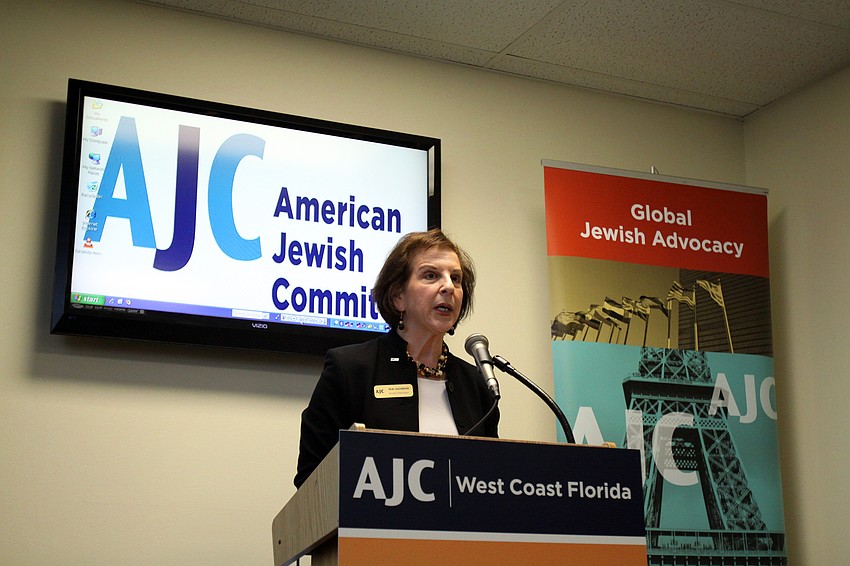Sue Jacobson talks a little bit about the AJC and the West Coast of Florida chapter during AJCâ€™s Grand Opening Cocktail Party Thursday evening.