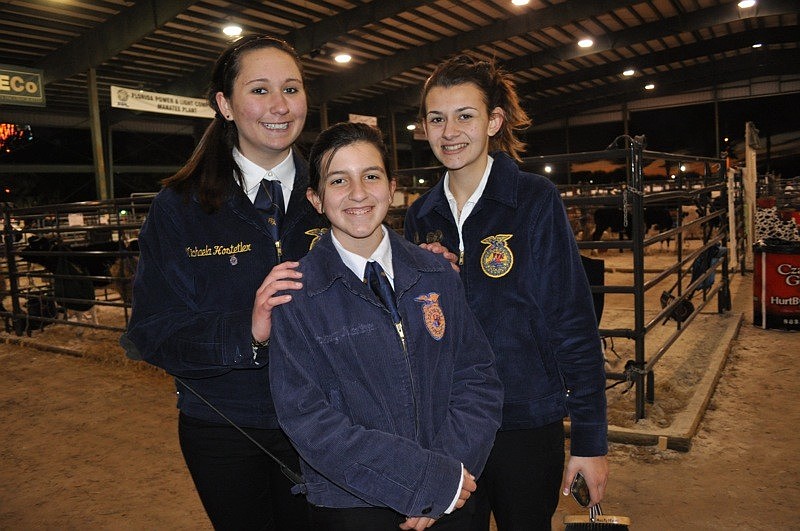 Haile Middle School students Michaela Hostetler, Zoe Soler and Beth Clemniecki all had pigs in the fair.