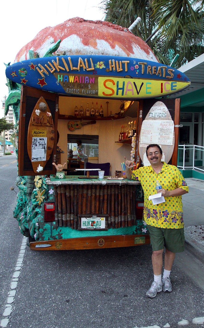 Juan Gutierrez stands in front of the Hukilau Hut on Thursday, March 3 during Rosemary Rising.