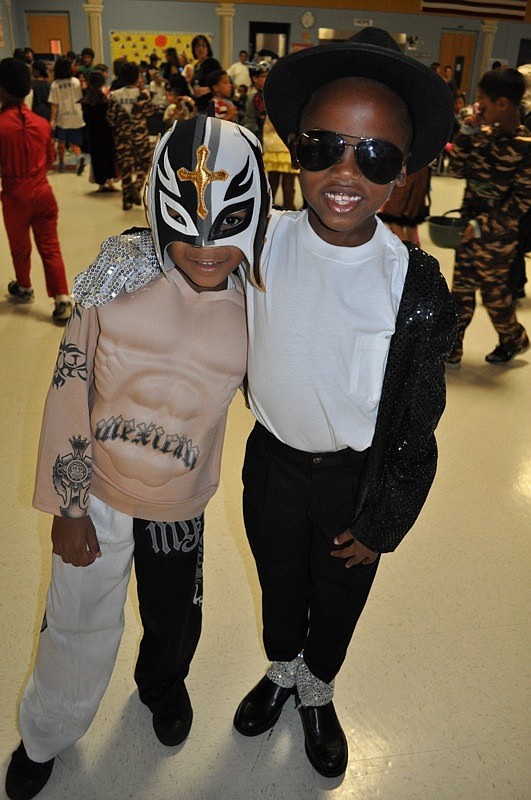Kendrick Sailes, 6, and his brother Quindarian Barlow, 8, dressed the part.