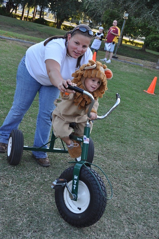 With the help of his mom Jennifer, Ethan Raines competed against his uncle, Barry Sutliff, not pictured.