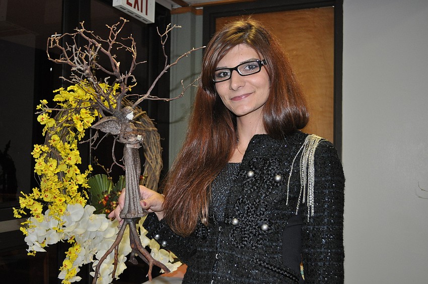 Local artist Gergana Ploskova with her original work, 