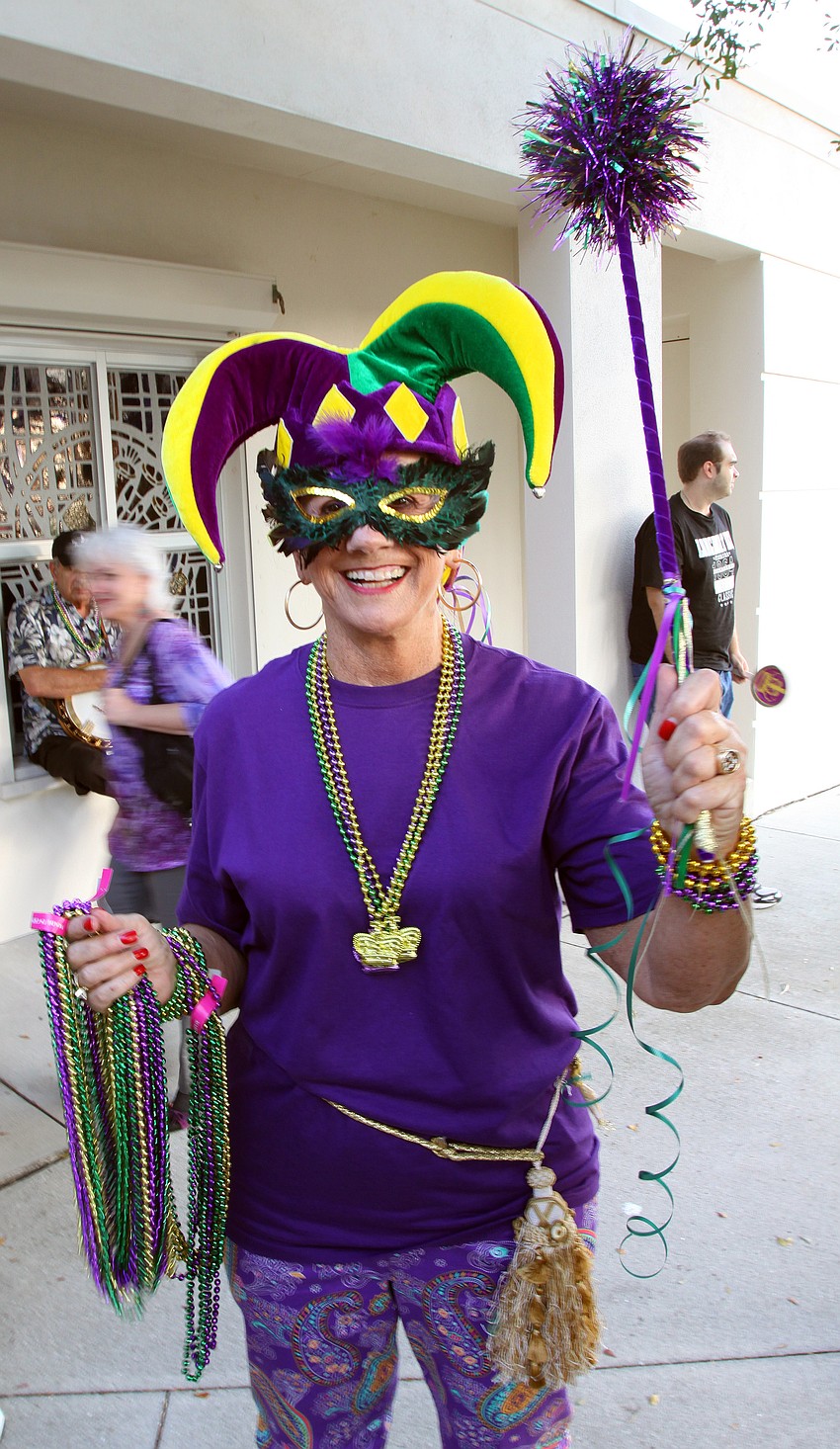 Ethna Lynch was ready to party in all her Mardi Gras gear on Tuesday, Mar. 8 during Masquerade â€” Mardi Gras St. Armands Style.