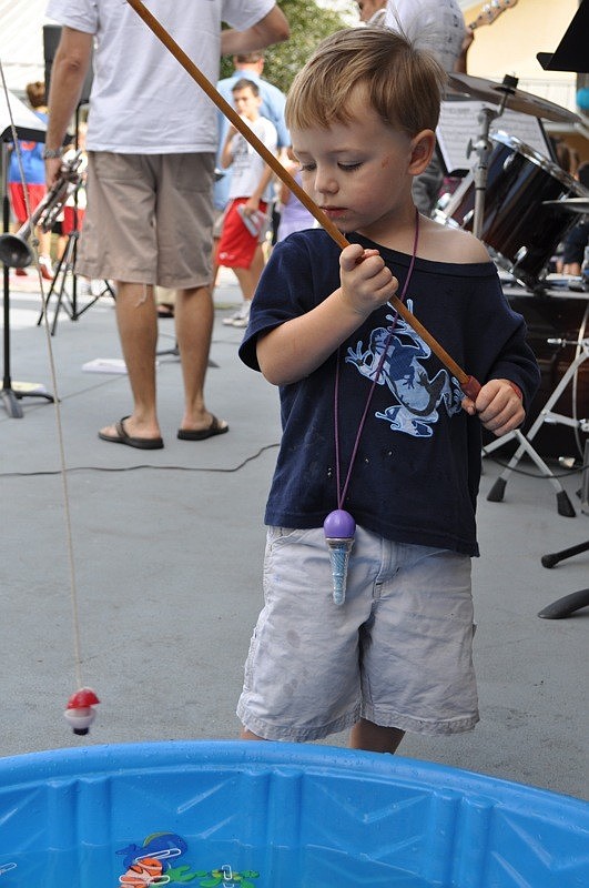 Parker Wilding, 3, went fishing with his brother Logan, not pictured.