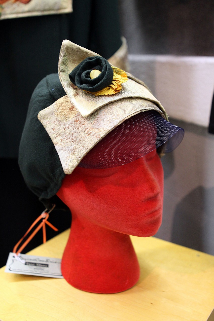 An ornate hat created by Lori Stone at the Fabulous Arts Boutique.