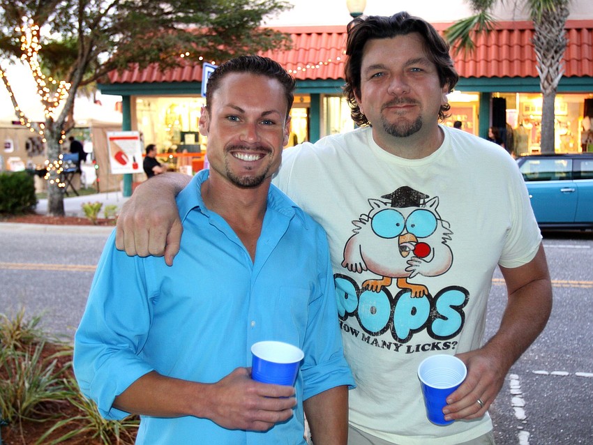 Travis Garner and Rich Swier of the HUB hang out together at Rosemary Rising.