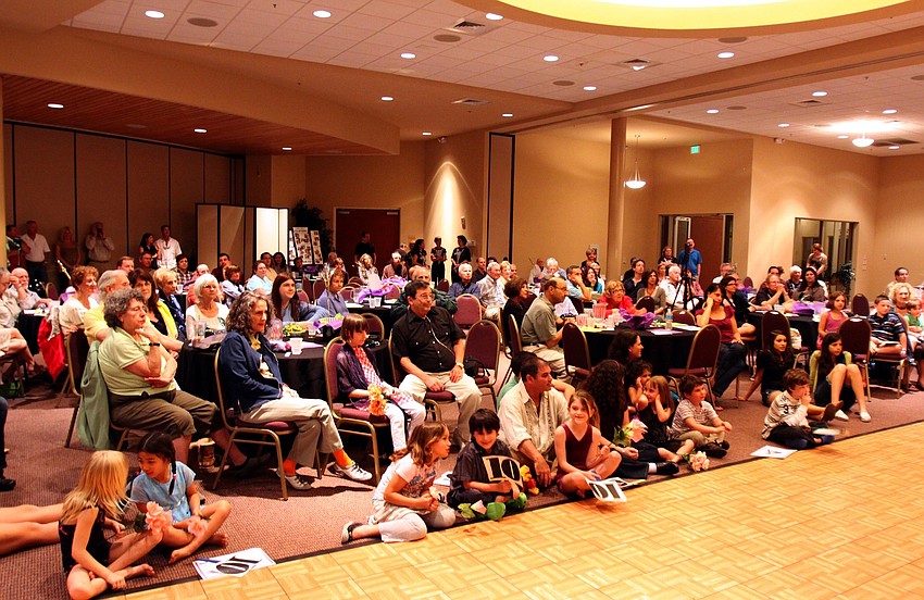 The crowd watches the performers on Feb. 26 at Temple Sinai's 2nd Annual 