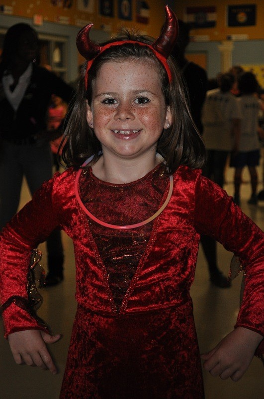 Rylee Willard, 8, could not stop smiling while dancing to the song, 