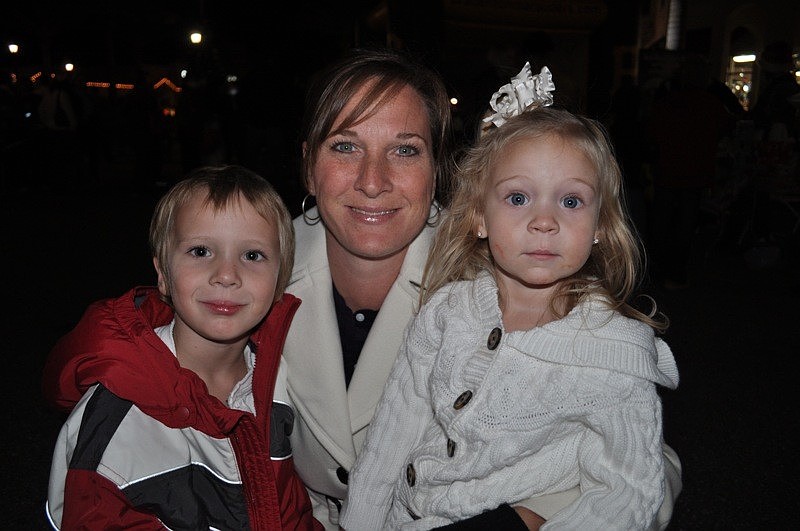 Tara Waldrip enjoyed the evening with her children Cash, 4, and Charli.