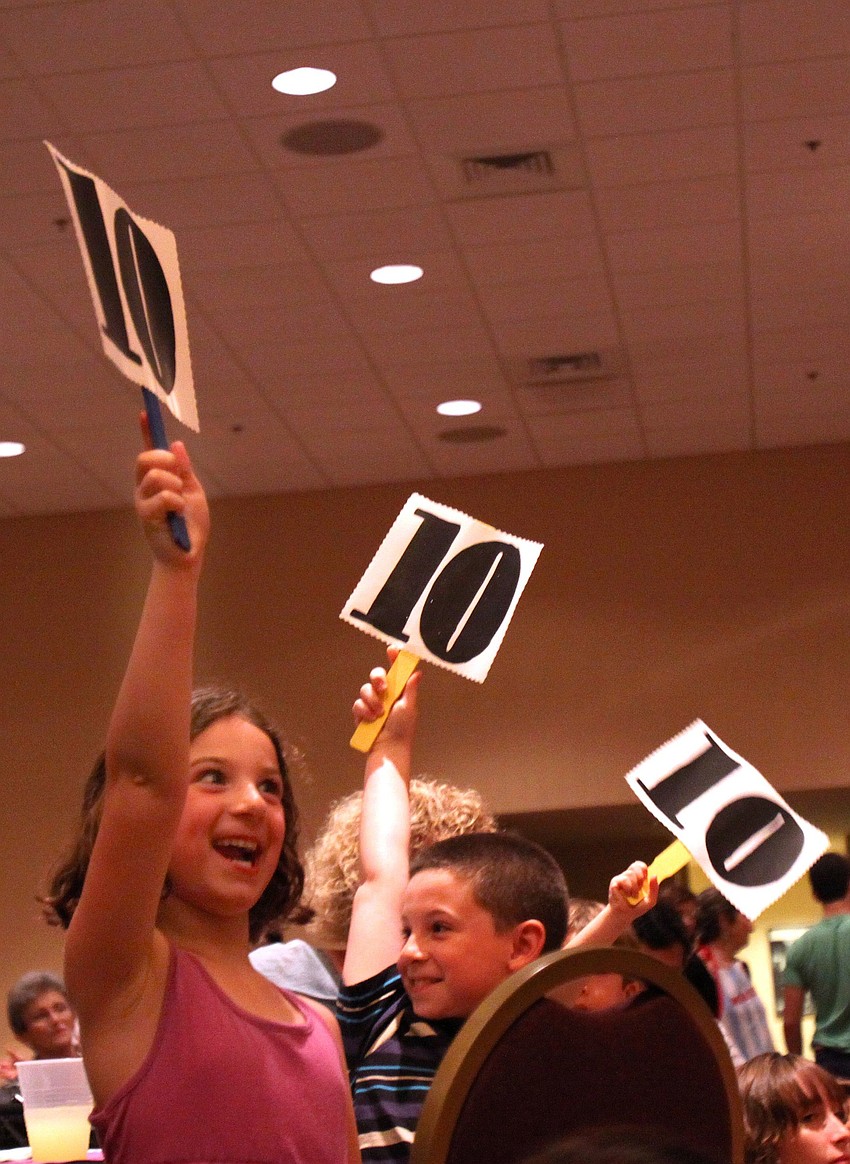 Children hold up their 