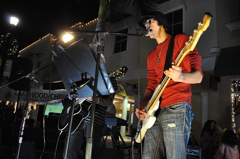 Lakewood Christian Church's worship leader Nathaniel Weaver led the band in some Christmas tunes.