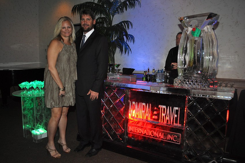 Admiral Travel co-owners Malaka and Ryan Hilton went all out for the event and featured an entire bar made of ice.
