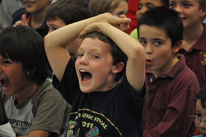 Justin Alderman couldn't stop cheering as Gerald McCoy entered the room.