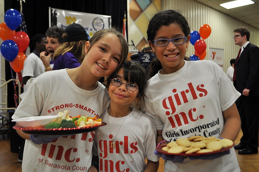Jillian Wagner, Michelle Monasterios and Kayla Arroliga were some of the girls from Girls, Inc. who helped cater the event.