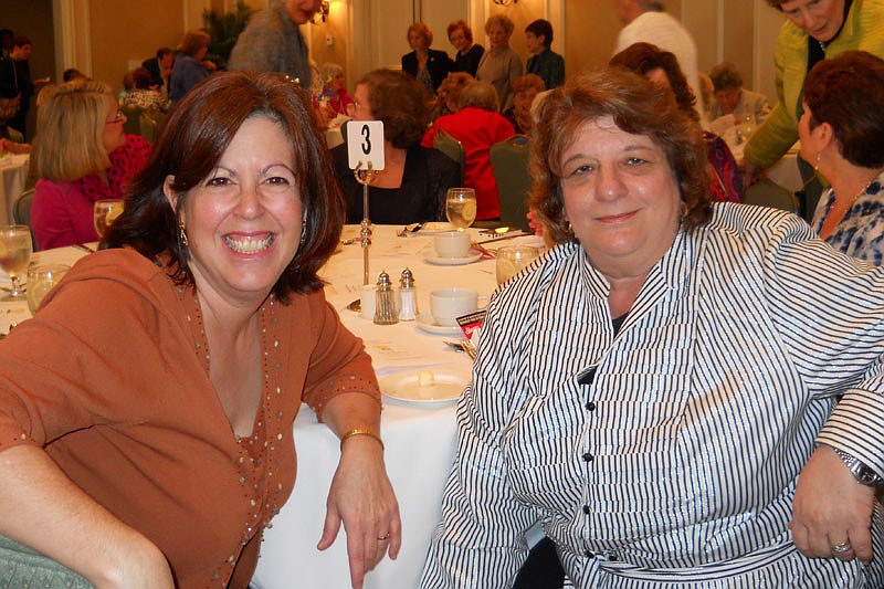 Temple Emanu-El Religious School faculty member Monica Caldwell and Jewish Family & Children's Service Executive Director Rose Chapman enjoyed the luncheon.