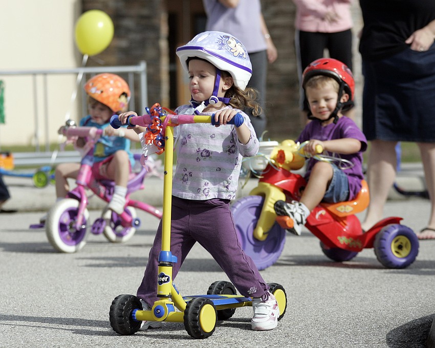 Two-year-old Noelle Troiano and the rest of her classmates wore the color purple for the event.