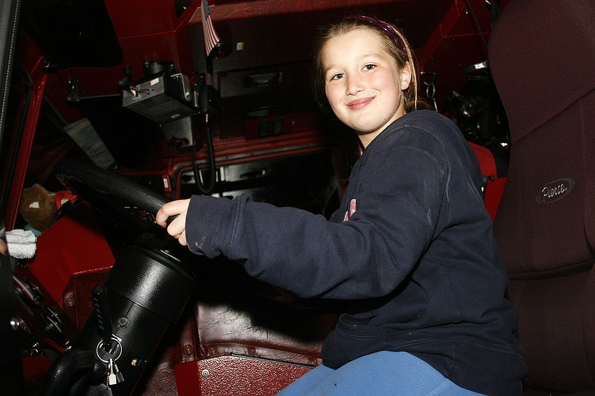 Mikayla DeSantis enjoyed being in the driver's seat of an East Manatee Fire Rescue truck.