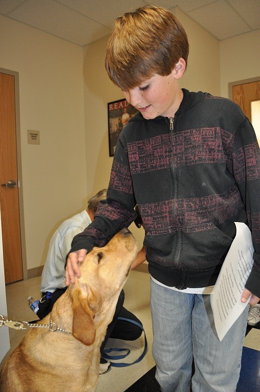 Rylan Buck petted Star after the presentation.