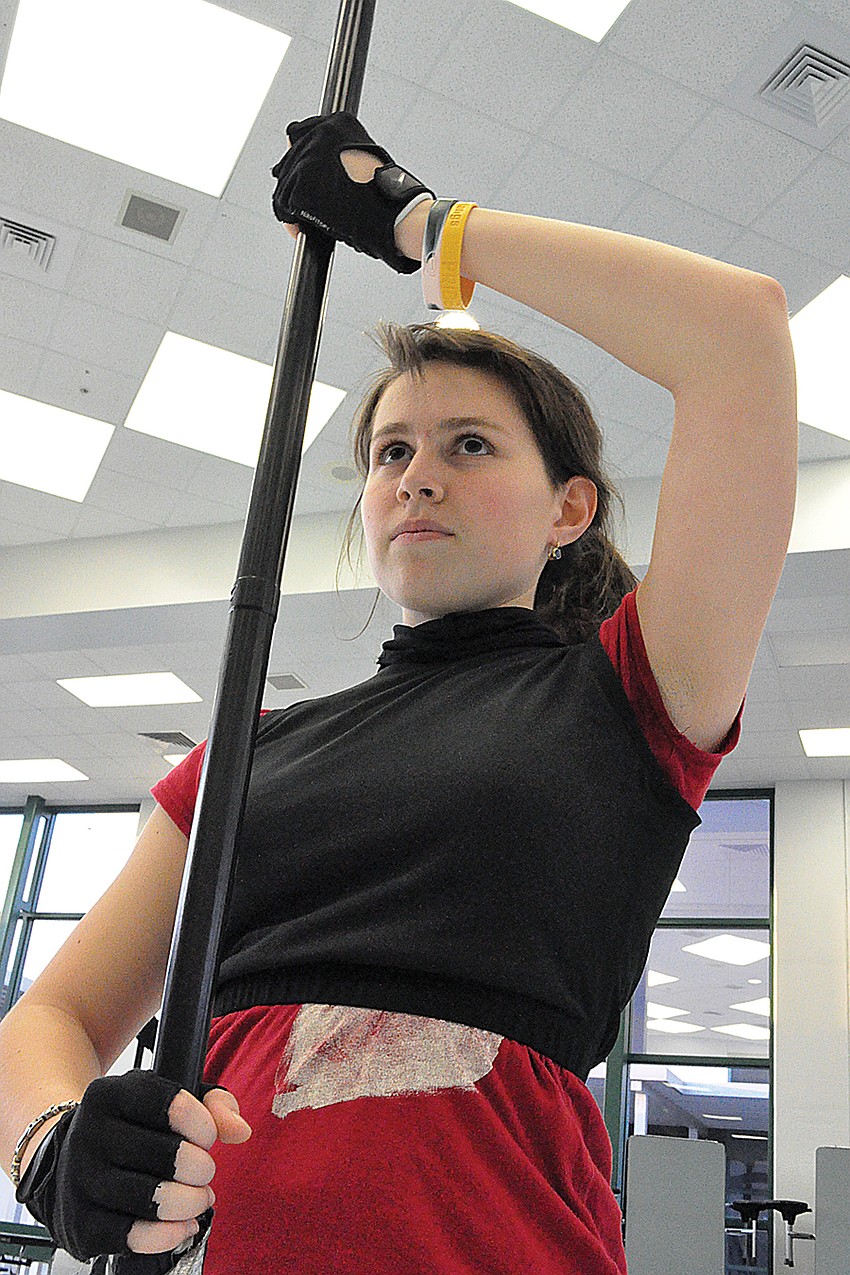 Sabrina Bavaro kept close watch of her instructor as she waited for him to signal the start of their next practice segment.
