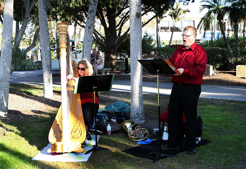 Heavenly Metal's Tasha and Josef Scott play music and sing on Saturday, Feb. 26 on St. Armands Circle's Weddings in Paradise Circle of Love event.