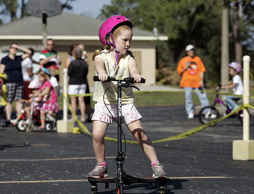 Five-year-old Hannah Townsend couldn't wait to take her scooter out for a spin.