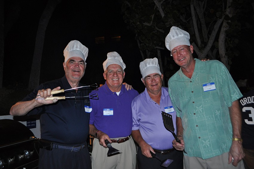 Mike McKee, Bill Roche, Ned Pike and Lee Peakes were the chefs for the evening and the winning foursome in the golf tournament.