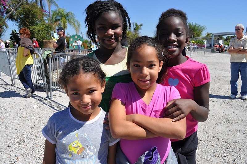 Cayenne and Sennamon Adams, front, came out with their cousins, Lillian and Tamara Kenon, back.