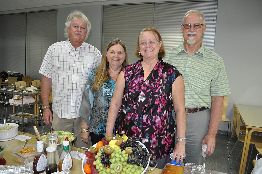 Parents Keith and Geri Libby and Judy and Tom Clarkson helped set up the dinner part of the event.