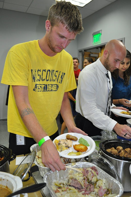 Nick Dickson filled his plate with food representing countries around the world.