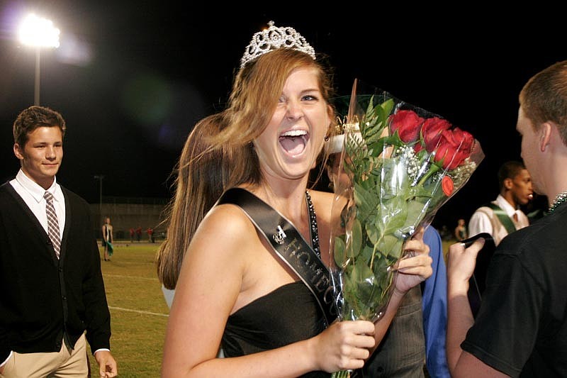 Senior Alyssa Bloemsma couldn't contain her excitement after being crowned this year's Homecoming Queen.