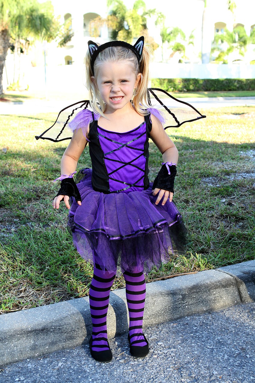 Allie Branchfield, 3, goes as a Batarina, a combination of a Bat and a ballerina.