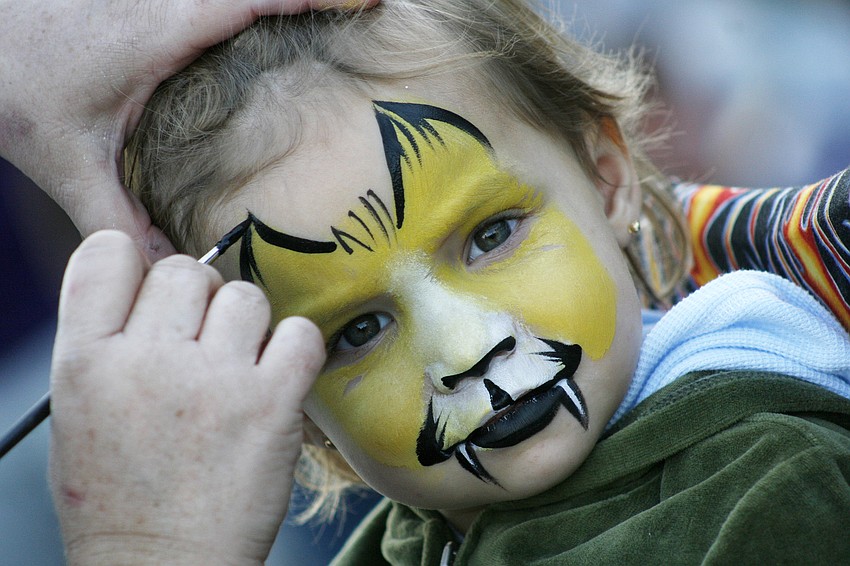 Gabriella Caraher, 3, loved her feline face paint.