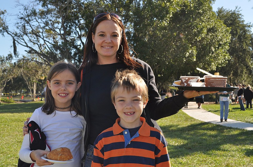 Lisa Redhead with her daughter Trinity, age 8, and son, Sabre, age 6