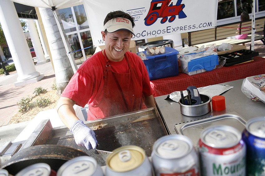 Toni Willcox served Philly sandwiches and other refreshments at the Choo Choo Express vendor.