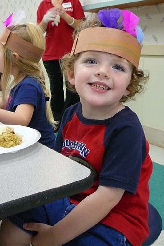 Aidan Lynch enjoyed his special lunch.
