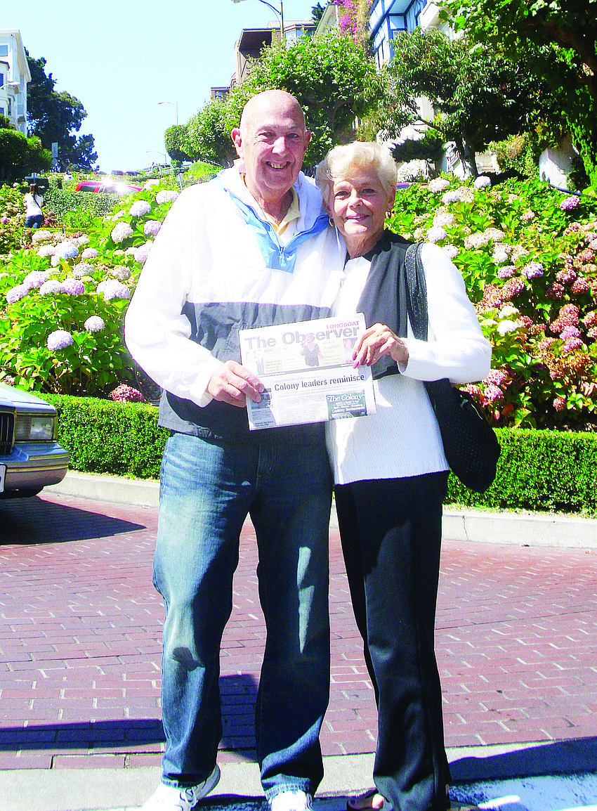 SAN FRANCISCO. Jay Greenblatt and Joan Dempsey showed they have street smarts. They brought The Longboat Observer with them to Lombard Street while visiting San Francisco.