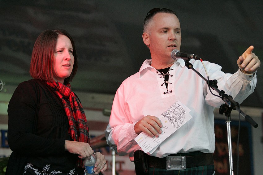 MacAllisters Grill & Tavern co-owner Karen Ronney and Patrick Wright sponsored the St. Andrews Scottish Festival.