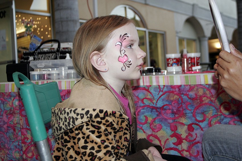 Four-year-old Jessica Purdy enjoyed getting her face painted.