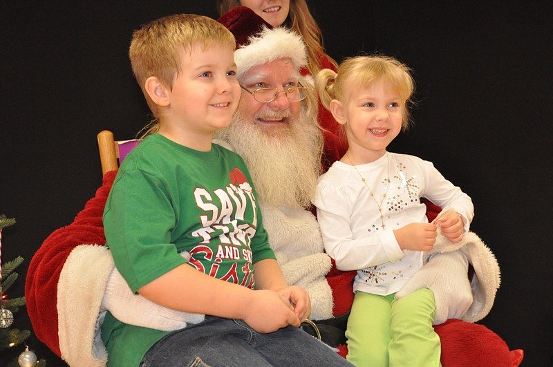 Daniel Bodenhorn, 6, and his sister Lilly, 3, made sure to visit Santa.