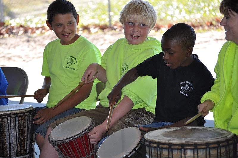 Josue Cabrera, Austin Oberlin and Malik Cotton enjoyed beating not only their own drums, but also each otherâ€™s.
