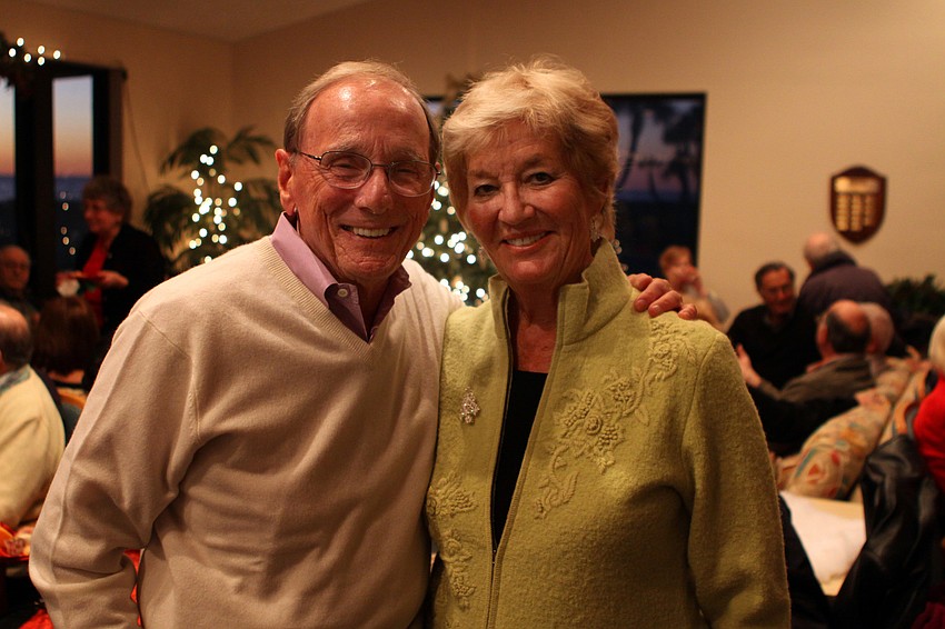 Dick Antonello and Sue Hoeft get together for a photo during Seaplaceâ€™s Welcome Back Holiday Party, Wednesday, Dec. 15.