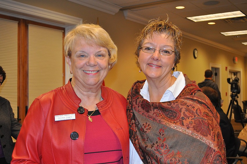 Carolyn Eagen, chief executive officer of Community Mental Health Centers, and Judi Bell with the Community Foundation