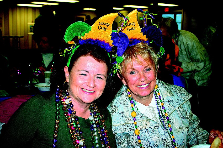 Lynne Hayden and Gail Wyer enjoyed an authentic Cajun dinner in February at Longboat Island Chapelâ€™s Mardi Gras celebration.