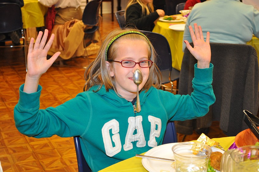 Merrill Garlington gets playful during the contest.