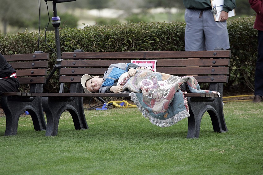 Six-year-old Hunter Griffin enjoyed a front-row seat for the clinic.