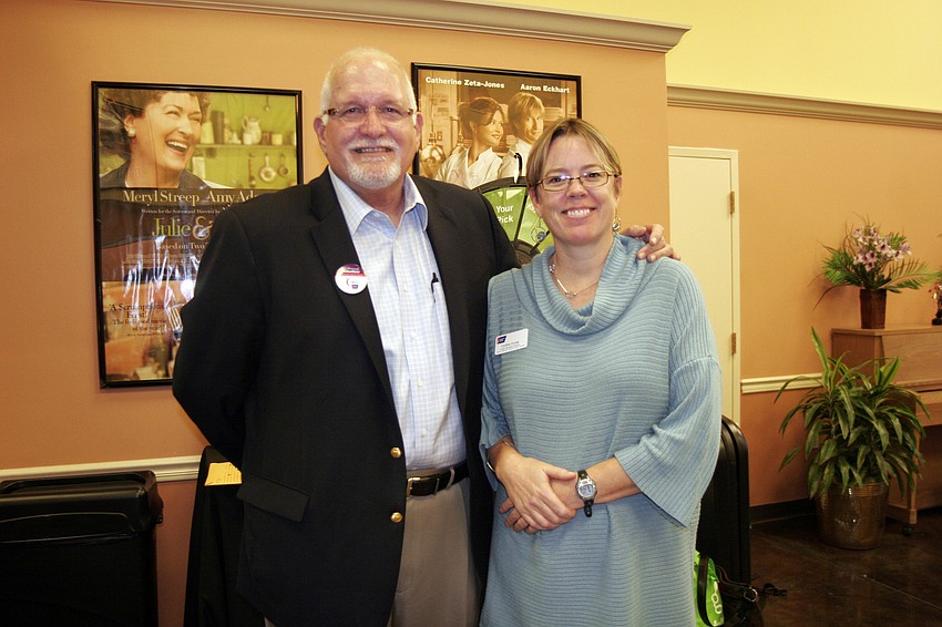 Relay for Life volunteer Charlie Morse caught up with Area Executive Director Cynthia Dunlap.