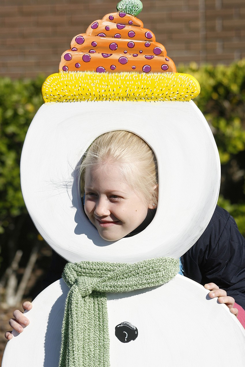 Carson Delay, 7, loved having a bit of winter in Florida.